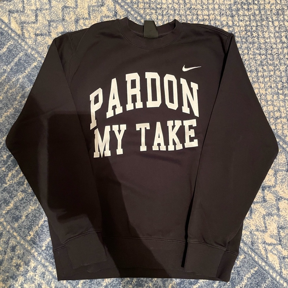 Barstool Sports: Pardon My Take Nike Crewneck Sweatshirt (men’s medium)